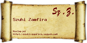 Szuhi Zamfira névjegykártya